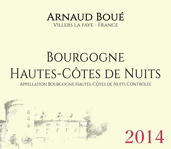 Maison Arnaud Boue, Bourgogne Hautes Côtes de Nuits Rouge 2019