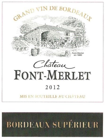 Chateau Font Merlet, Bordeaux Supérieur 2012